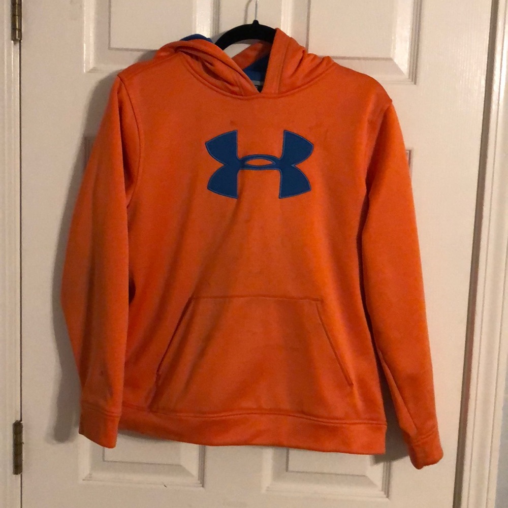 Orange dry fit Under Armour hoodie